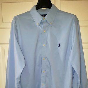 Ralph Lauren Button Down Long-Sleeve Shirt (M) Light Blue